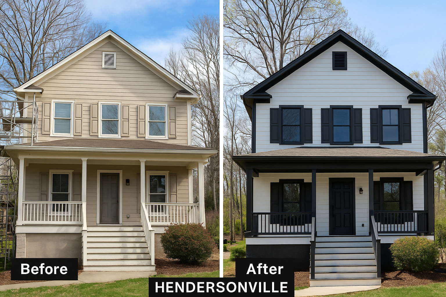Before and After photo of home